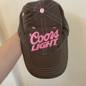 COORS LIGHT Y2K BROWN AND PINK BASEBALL CAP HAT